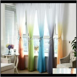 Drapes Deco El Supplies Home & Gardenprinted Kitchen Tulle Curtains 3D Decorations Window Treatments American Living Room Divider Sheer Voil