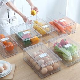 Storage Bottles & Jars 1Pc Transparent Plastic Containers Kitchen Refrigerator Organiser Boxes With Lid Food Container Drawers