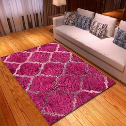 Carpets Pink Stripe 3D Printed Carpet Child Bedroom Decor Rug Kids Room Play Baby Game Anti-slip Mat Crawl Kitchen Area Home