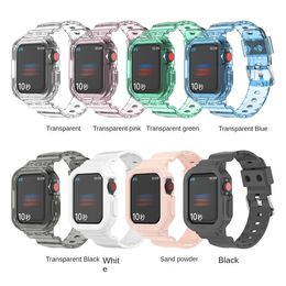 41mm 45mm Bracelet Transparent Case And Strap For Apple Watch Series 7 6 5 4 3 Se Women Sport Wristbands IWatch 44mm 42mm 40mm 38mm Watchbands