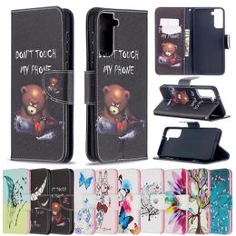 Printed Pattern Flip Wallet TPU in inner Cover Phone Case For Samsung S10 S20 S21 S22 A12 A13 A23 A33 A53 A73 A52 A72 5G