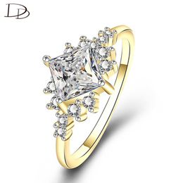 Wedding Rings Dodo Square Cubic Zirconia Charms Bridal Engagement For Women Wear Fashion Gold Colour Jewellery