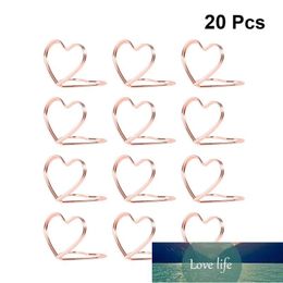 20PCS Metal Memo Holder Table Metal Memo Holder Table Placecard Holder Stand Wedding Banquet Double Heart Ring Message