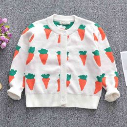 Baby Boys Girls Carrot Cardigan Coat Children Clothing Spring Autumn Boy Girl Long Sleeve Knitted Kids 210521