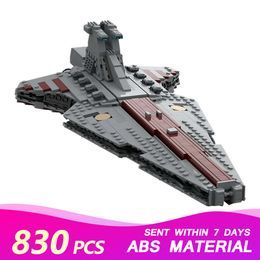 MOC Space Series Wars Venator Republic Attack Cruiser Model Bricks Building Blocks DIY Educational Toy Xmas Gift For Kids 830PCS X0503