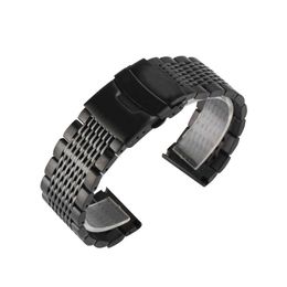 Classice Black Watch Bracelet Men's Watch Strap Correa 22mm 20mm 18mm 24mm Stainless Steel Watch Band Luxurious Horloge Bandjes H0915