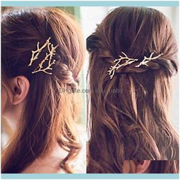 Headbands Hair Jewelryfashion Woman Aessories Alloy Side Clamping Branches Antlers Clip Personality Princess Jewelry Hairpin Holder Drop Del