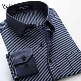 6XL 7XL 8XL 9XL 10XL Large Size Striped Shirt Men's Business Casual Loose Cotton Straight Long Sleeve Brand Clothing 210721