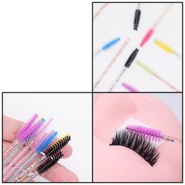 Shiny Eyelash Brush Disposable Eyebrow Brushes Mascara Wands Applicator Comb Grafting Beauty Makeup Tool Lash Curling DH9588