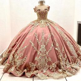 Mexican Pink Vestidos De Xv Años 2021 Quinceanera Dresses Lace Beading Sweetheart Sweet 16 Gowns For Girls Birthday Wear