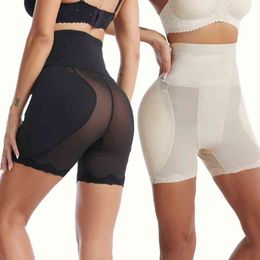 High Waist Trainer Shapewear Fake Ass Butt Lifter Booties Enhancer Booty Lifter Women Hip Pads Body Tummy Shaper Thigh Trimmer Y220311