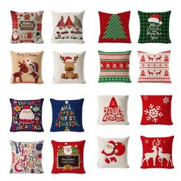 Cushion/Decorative Pillow 4PCS Christmas Pillowcase Cushion Cover Decorative Sofa Seat Car Home Decor Throw Decoration