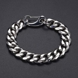 heavy silver curb chains UK - 15mm Strong Heavy Jewelry High Quality Stainless Steel Silver Color Polished Cuban Curb Chain Mens Bracelet Bangle Male Wristban Link,