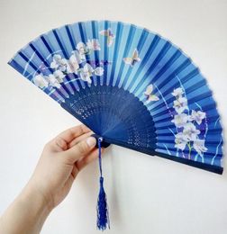 Pattern Folding Dance Wedding Party Lace Silk Folding Hand Held Flower Fan