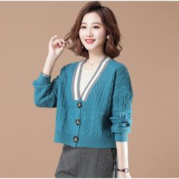 Spring and autumn small knitted cardigan women's style foreign sweater coat spring top 210427