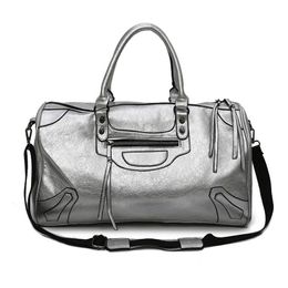 Duffel Bags Pu Leather Women Travel Bag Large Capacity Luggage High Quality Men Weekend Fitness Portable Sports Gym B281