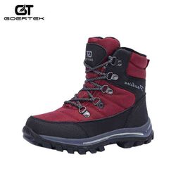 GT Children Winter Outdoor Boots Boys Girls Mid-Calf Hiking Boots Kids Waterproof Wool Snow Boots Children Rubber Footwear 211108