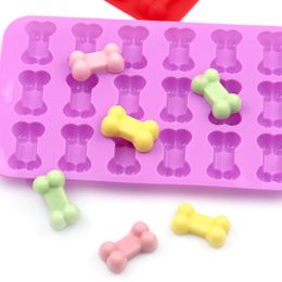 18 Units 3D Sugar Fondant Cake Dog Bone Form Cutter Cookie Chocolate Silicone Moulds Decorating Tools Kitchen Pastry Baking Moulds DH6732