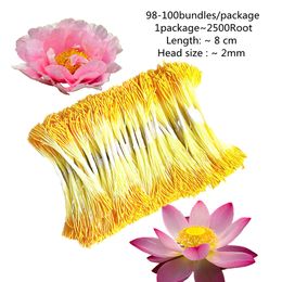 Artificial Flowers peony Lotus Flower Stamens 2 Bundles Stems Handmade Pollens Stamens Cherry blossom