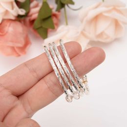Small Silver Plated Bracelet&bangles for Baby/girls/boy Charm Beads Bracelet Small Bell/heart Jewellery Child Party Gifts Q0717