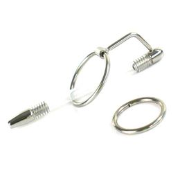 Urethral Stretcher Penis Insert Plug Catheter with Glans Rings Male Urethral Chastity Device Sex Toys for Men Stainless Steel QHA504-YTJ