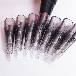 50PCS Disposable Tattoo Cartridge Needles Sterilized Permanent Makeup Needle Eyeliner Eyebrow Lip Machine Pen Professional Tool 210324