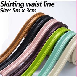 Skirting waist line 5mx3cm foam wall stickers self-adhesive background decorative border line anti-collision sticker for kids 210705