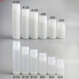 24 X Mini Empty Portable Clear White Airless Dispenser Lotion Pump Cream Bottles 30ml 50ml 80ml 100ml 120ml 150mlgood