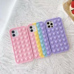 cute bear Push bubble Iphone 12 Pro Max Phone Cases decompression phones protective case for iphone 11 Pro XR XS
