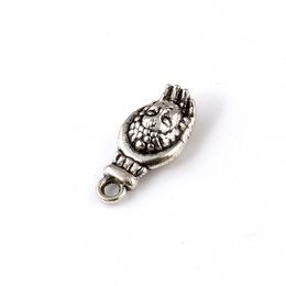 -100pcs Buddista Amuleto Amuleto Buddha Palm Charms Ciondoli per gioielli Making Bracciale Collana Accessori fai da te 8.5x18mm A-682