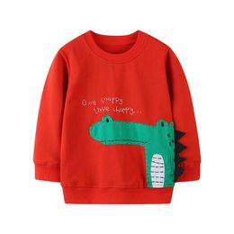 Jumping Meters Animals Applique Cotton Sweatshirts Baby Girl Clothes Children Clothing t shirts Girls Hoodies Kids Blouse 210529