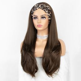 Long Straight Hair Brown Headband Wig for Women Daily Use Wedding Party Travel Holidays Glueless Wig 2 Free Bands Gitffactory direct