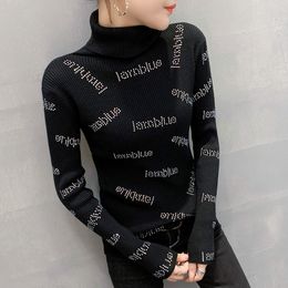 2021 Women's Sweaters Casual Knit shinny bling bodycon cotton fabric rhinestone letters Long Sleeve Autumn Fashion ladies sweater