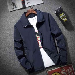 Spring and Autumn Fashion Solid Color Jacket Men's Windbreaker Zipper Thin Jacket Men Clothing Men's Casual Jacket 7XL 210818