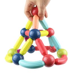 Children Toy Assembled Magnetic Sticks Building Blocks Early Education Puzzle Free Assembly Variety Magnetic Bars Rod Q0723