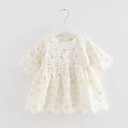 Baby Girl Korean Style Dress Autumn Toddler Girls Sweet Cotton Dresses Korea Infant Daisy Frocks Clothes 210615