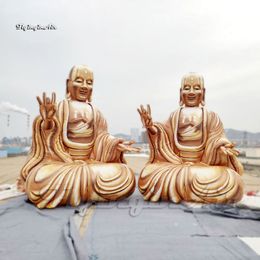 Customized Outdoor Advertising Inflatable Buddha 5m Height Air Blown Golden Bodhisattva Balloon For Buddhism Activity