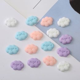 30pcs 15*22mm Colourful Resin Components Kawaii Mini Angele Clouds Flatback Cabochon Scrapbook Figurine Garden Accessories Ornament DIY Craft