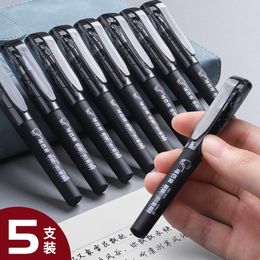 Gel Pens 5 Pcs/Set MINI Pocket Pen Easy To Carry 0.5mm Cute Black Signature For School Kawaii Korean Stationary Girls Boy