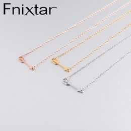 Fnixtar Stainless Steel Arrow Neckalce Minimalist Spear Necklace For Men Women Jewellery 2Piece/lot Chains