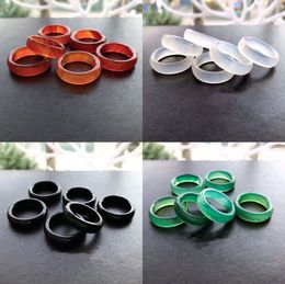 2023 New Style Black Yellow Red Green Four Colour Jade For Men And Women Couples Ring