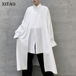 XITAO Style Medium Blouse Casual Patchwork Full Sleeve Loose Solid Colour Shirt Women Spring New Yamamoto Style Top DMY3984 210317