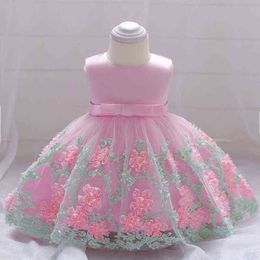 2021 Summer Baby Girl Dress Princess Frock Christening Dress For Baby Girl Clothes 2 1 Year Birthday Party Wedding Dress Flower G1129