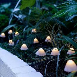 Outdoor Solar String Light 10/20/30LED Garden Decoration Mushroom Lights Waterproof Fairy Light Garland Patio Decor Solar Lights 211104