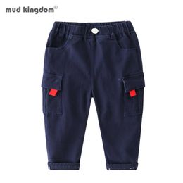 Mudkingdom Boys Cargo Pants Chino Solid Causal Cotton Trousers for Kids Clothes Pocket Elastic Waist Toddler Spring 210615