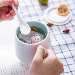 New Arrive Creative Cartoon Ceramic Cute Animal Coffee Milk Tea Cup 220ml Novelty Birthday Gifts Mugs