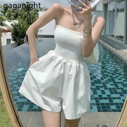 Gaganight Sexy Women Paysuit Solid Club Jumpsuit Fashion Summer Lady Jumpsuit All Match Chic Bodysuit Tube Top 210519