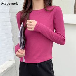 Autumn Cotton Women Shirts Blouses O-neck Solid Casual s Tops And Plus Size Loose Long Sleeve Shirt 11287 210512