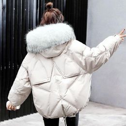 QNPQYX Winter Oversize Winter Puffer Jacket for Women Outerwear Womens Parkas Fur Hooded Cotton Padded Female Coat Warm Outwear