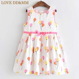 LOVE DD&MM Girls Dresses Summer Children's Clothing Girl Sweet Generous Bow Balloon Round Neck Sleeveless Vest Dress 210715